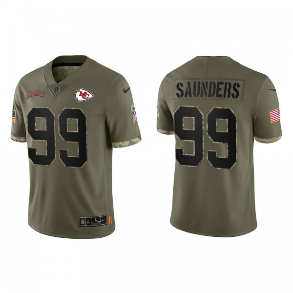 Khalen Saunders Kansas City Chiefs Olive 2022 Salu...