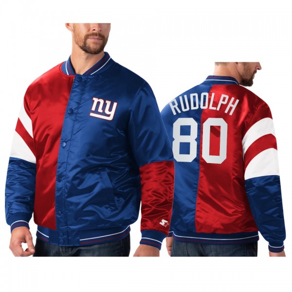 New York Giants Kyle Rudolph Royal Red Split Leade...