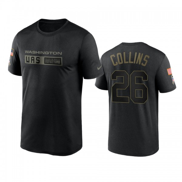 Washington Football Team Landon Collins Black 2020 Salute To Service Team Logo Performance T-shirt