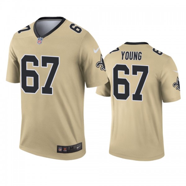 New Orleans Saints Landon Young Gold Inverted Lege...