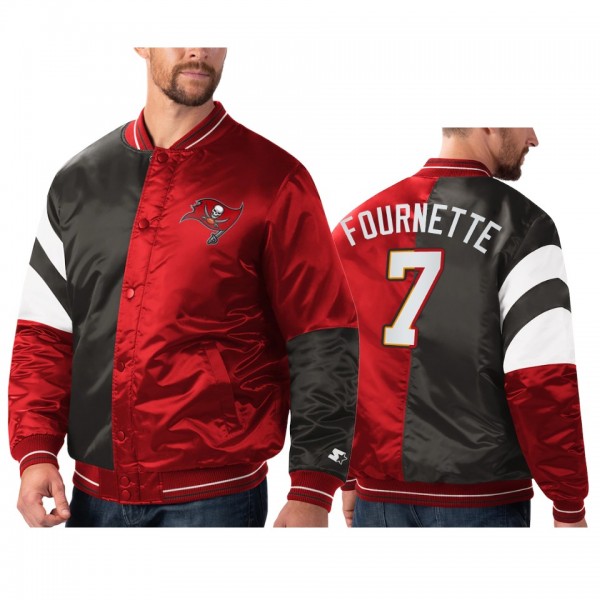 Tampa Bay Buccaneers Leonard Fournette Red Black Split Leader Varsity Jacket