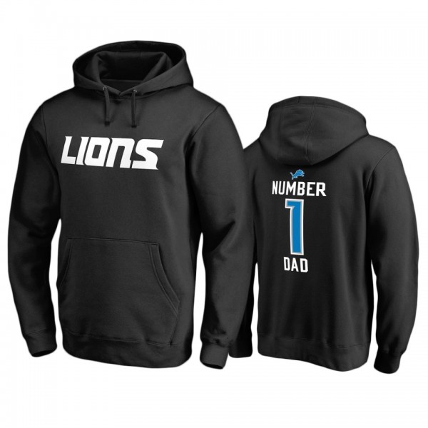 Detroit Lions Black Number 1 Dad Father's Day Pull...