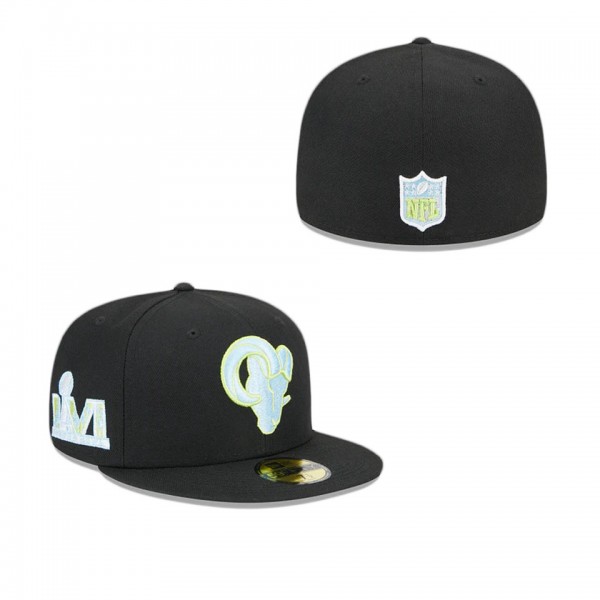Los Angeles Rams Colorpack Black 59FIFTY Fitted Ha...