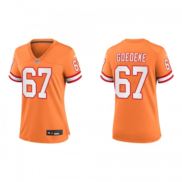 Luke Goedeke Women's Tampa Bay Buccaneers Orange Throwback Game Jersey