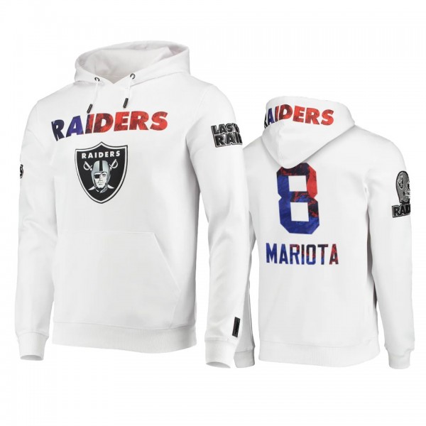 Las Vegas Raiders Marcus Mariota White Americana Pullover Hoodie