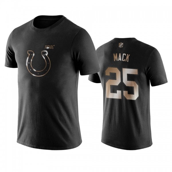 Marlon Mack Indianapolis Colts Black Golden 100th Season Name & Number T-Shirt