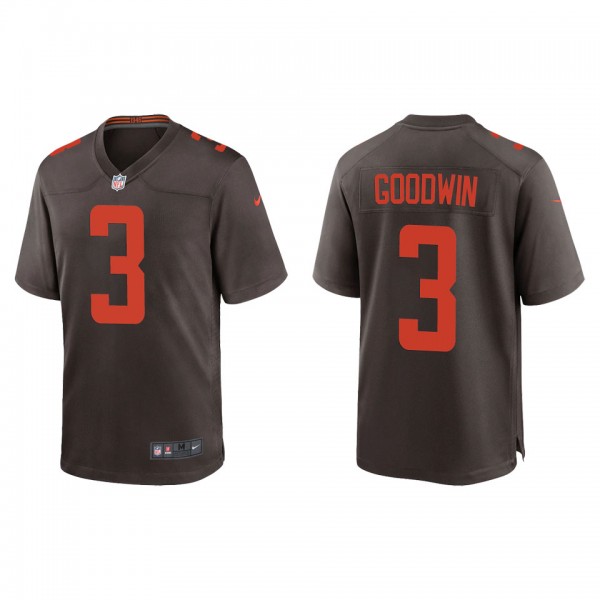 Men's Cleveland Browns Marquise Goodwin Brown Alte...