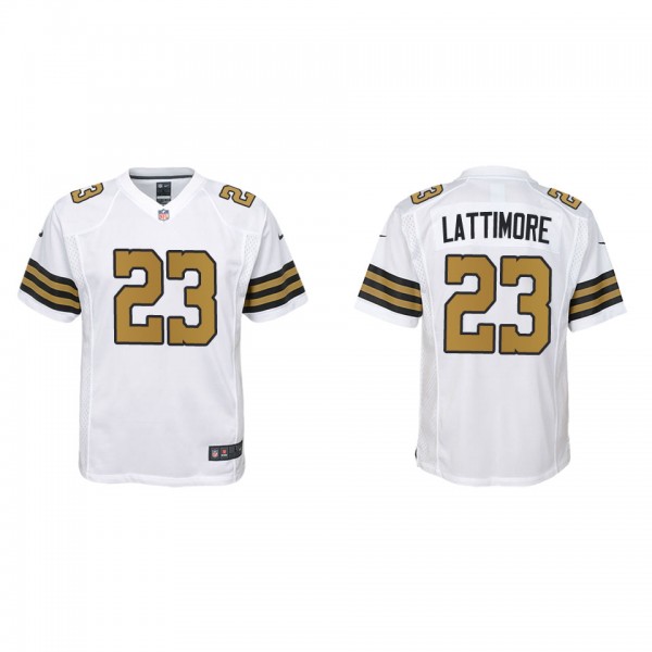 Youth Marshon Lattimore New Orleans Saints White A...