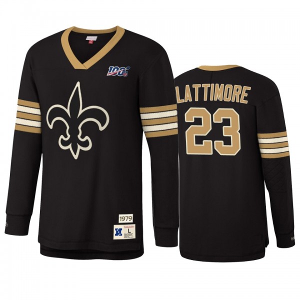 New Orleans Saints Marshon Lattimore Mitchell & Ness Black NFL 100 Team Inspired T-Shirt