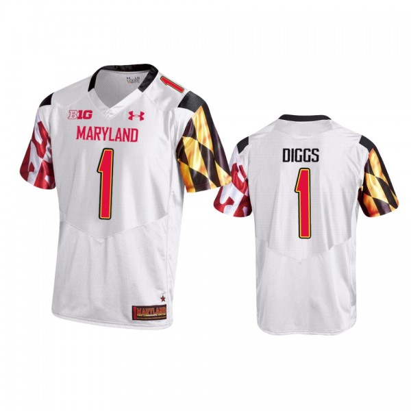 Maryland Terrapins Stefon Diggs White College Foot...