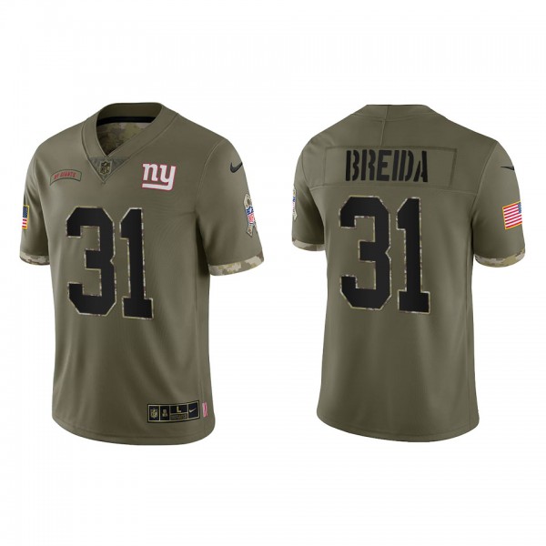 Matt Breida New York Giants Olive 2022 Salute To S...