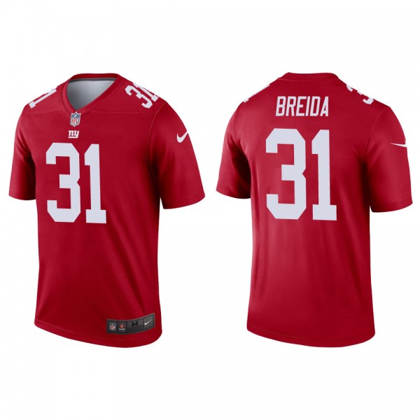 Men's New York Giants Matt Breida Red Inverted Leg...