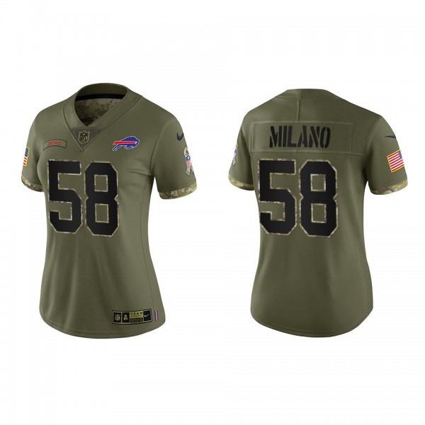 Matt Milano Women's Buffalo Bills Olive 2022 Salut...