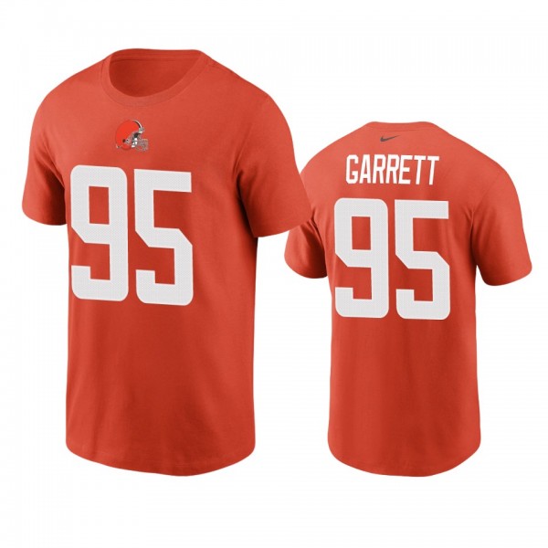 Men's Cleveland Browns Myles Garrett Orange Name &...