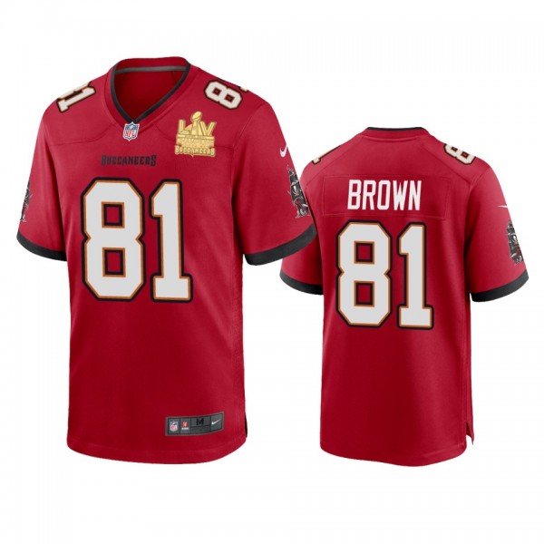 Tampa Bay Buccaneers Antonio Brown Red Super Bowl LV Champions Game Jersey