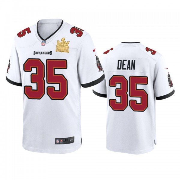 Tampa Bay Buccaneers Jamel Dean White Super Bowl LV Champions Game Jersey