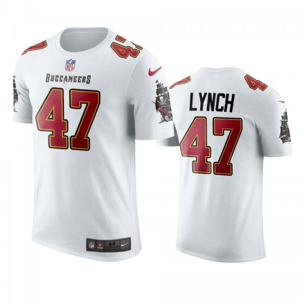 Men's Tampa Bay Buccaneers John Lynch White Name & Number T-Shirt