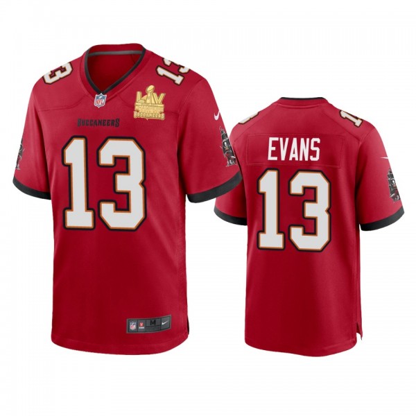 Tampa Bay Buccaneers Mike Evans Red Super Bowl LV Champions Game Jersey