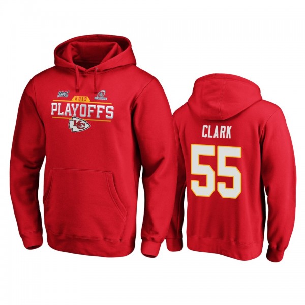 Kansas City Chiefs Frank Clark Red 2019 NFL Playoffs Bound Chip Shot Pullover Hoodie