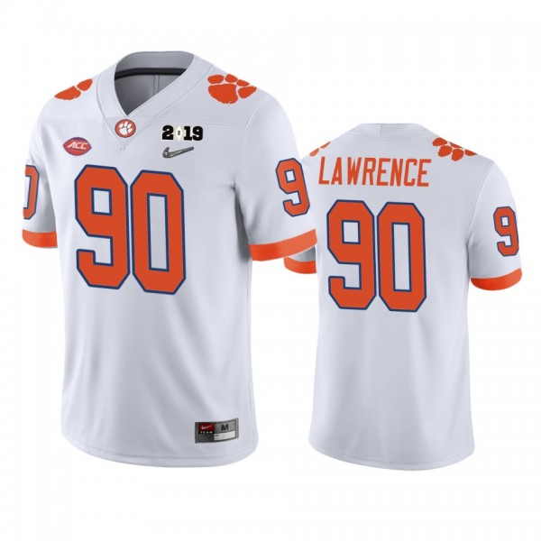 Clemson Tigers Dexter Lawrence White 2018 National Champions Jersey