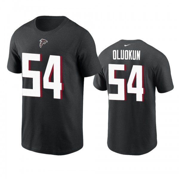Men's Atlanta Falcons Foyesade Oluokun Black Name & Number T-Shirt