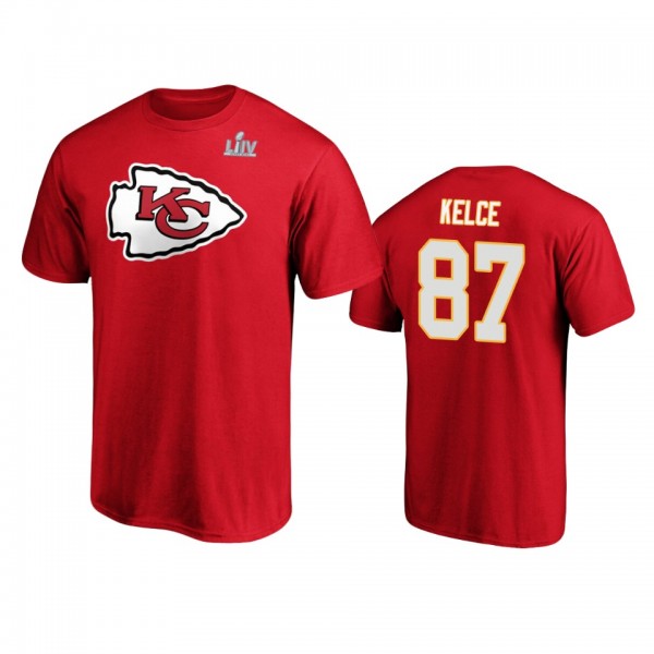 Men's Kansas City Chiefs Travis Kelce Red Super Bo...