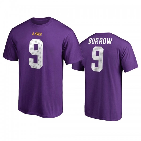 Men's LSU Tigers Joe Burrow Purple College Legends Name & Number T-Shirt