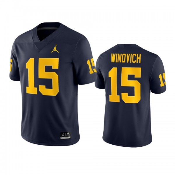 Michigan Wolverines Chase Winovich Navy Game Football Jersey