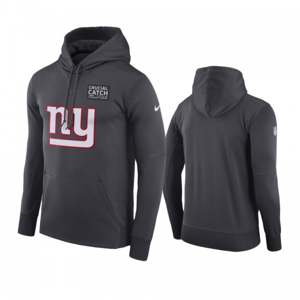 Men's New York Giants Anthracite Crucial Catch Hoo...