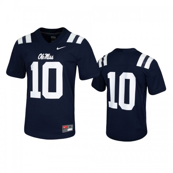 Ole Miss Rebels #10 Navy Untouchable Game Jersey