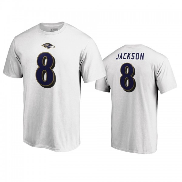 Baltimore Ravens Lamar Jackson White Authentic Sta...