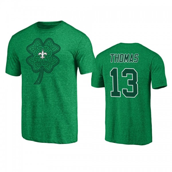 New Orleans Saints Michael Thomas Heathered Kelly Green St. Patrick's Day Paddy's Pride T-Shirt