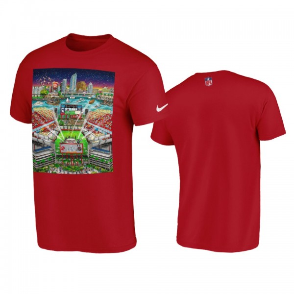 Men's Super Bowl LV Red Poster T-Shirt
