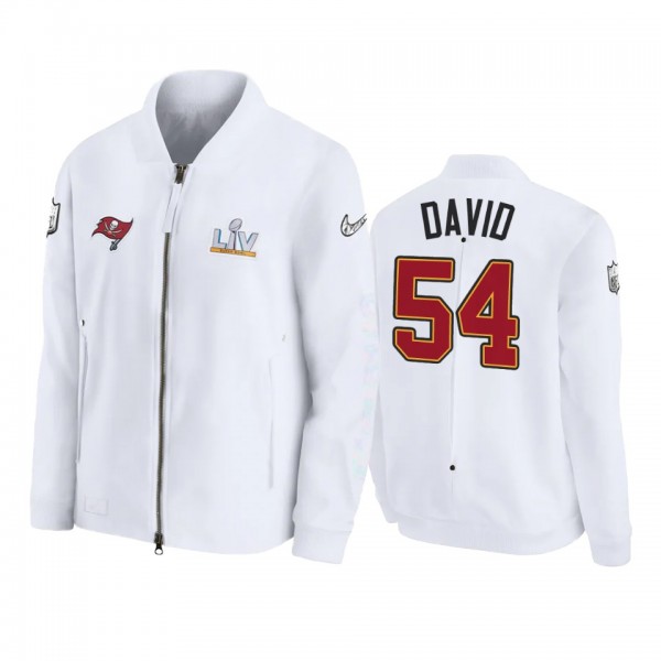 Tampa Bay Buccaneers Lavonte David White Super Bowl LV Diamond Coaches Full-Zip Jacket