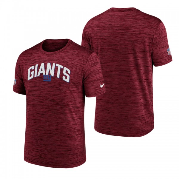 Men's New York Giants Nike Red Velocity Athletic Stack Performance T-Shirt