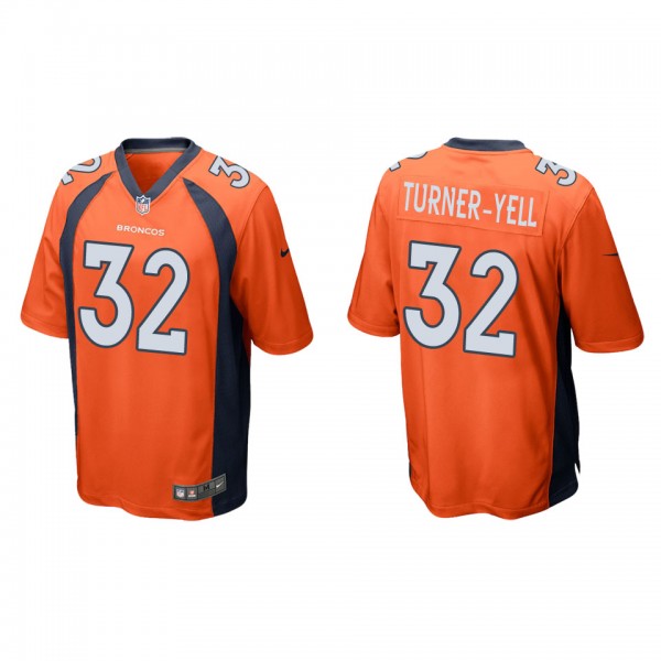 Men's Denver Broncos Delarrin Turner-Yell Orange Game Jersey