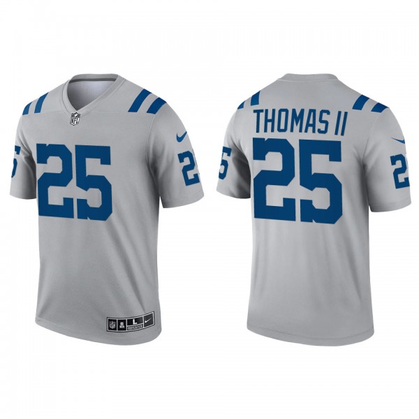 Men's Indianapolis Colts Rodney Thomas II Gray Inverted Legend Jersey