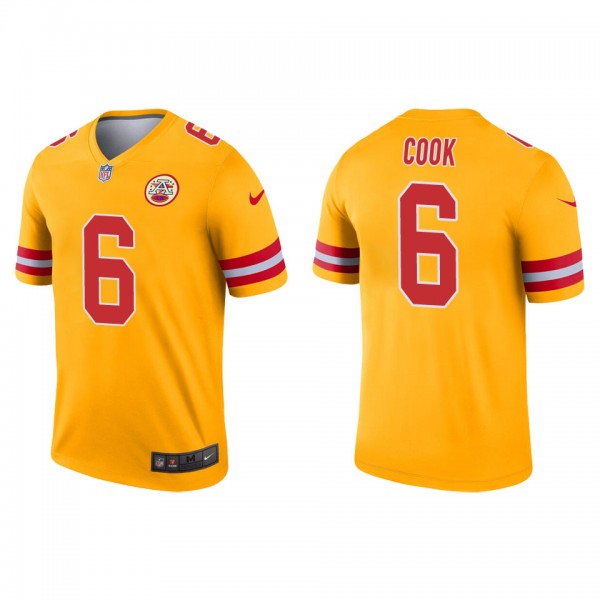 Men's Kansas City Chiefs Bryan Cook Gold Inverted ...