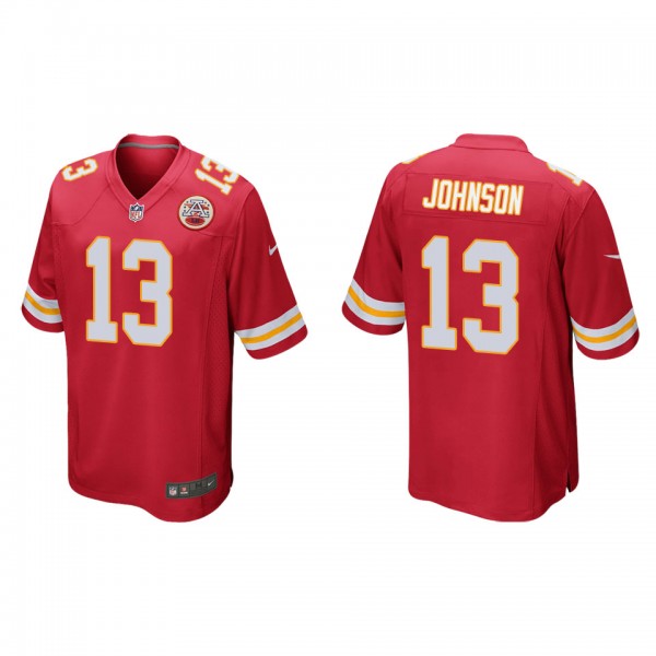 Men's Kansas City Chiefs Nazeeh Johnson Red Game J...