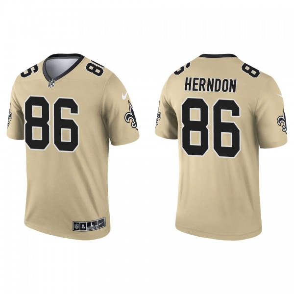 Men's New Orleans Saints Chris Herndon Gold Invert...