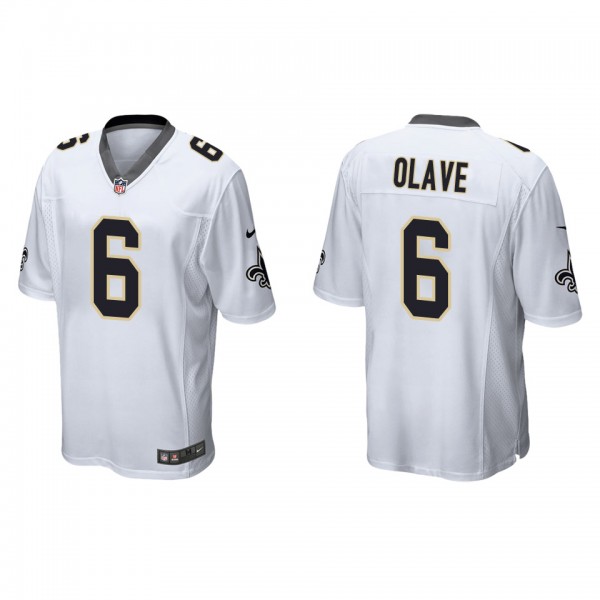 Men's New Orleans Saints Chris Olave White 2022 NF...