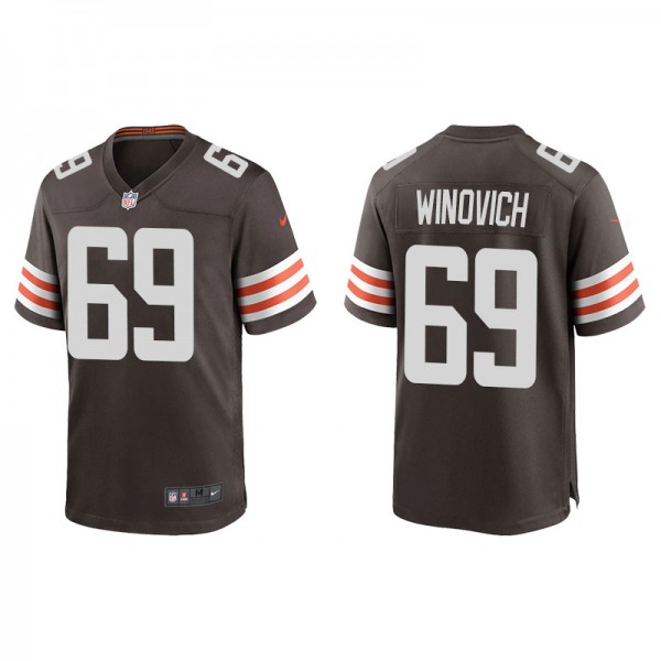 Men's Chase Winovich Cleveland Browns Brown Game Jersey