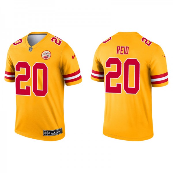 Men's Kansas City Chiefs Justin Reid Yellow Invert...