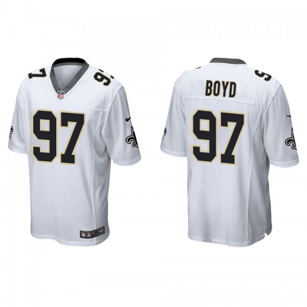 Men's Khristian Boyd New Orleans Saints White Game...