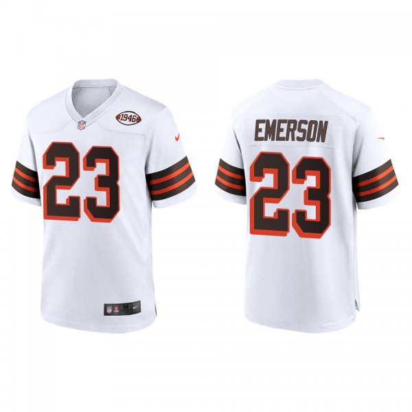 Men's Cleveland Browns Martin Emerson White 1946 Collection Game Jersey