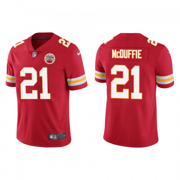 Men's Kansas City Chiefs Trent McDuffie Red 2022 NFL Draft Vapor Limited Jersey