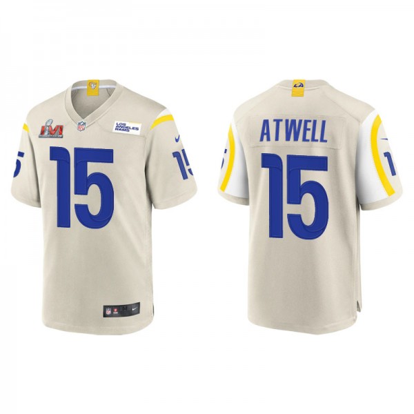 Men's Los Angeles Rams Tutu Atwell Bone Super Bowl LVI Game Jersey
