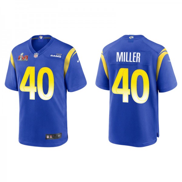 Men's Los Angeles Rams Von Miller Royal Super Bowl...