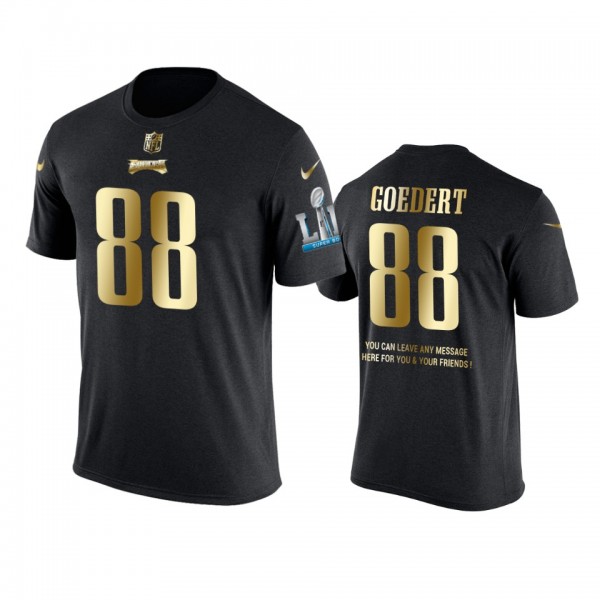 Philadelphia Eagles #88 Dallas Goedert Metall Dark Nike Golden Special  T-Shirt - Men