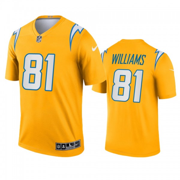Los Angeles Chargers Mike Williams Gold 2021 Inver...